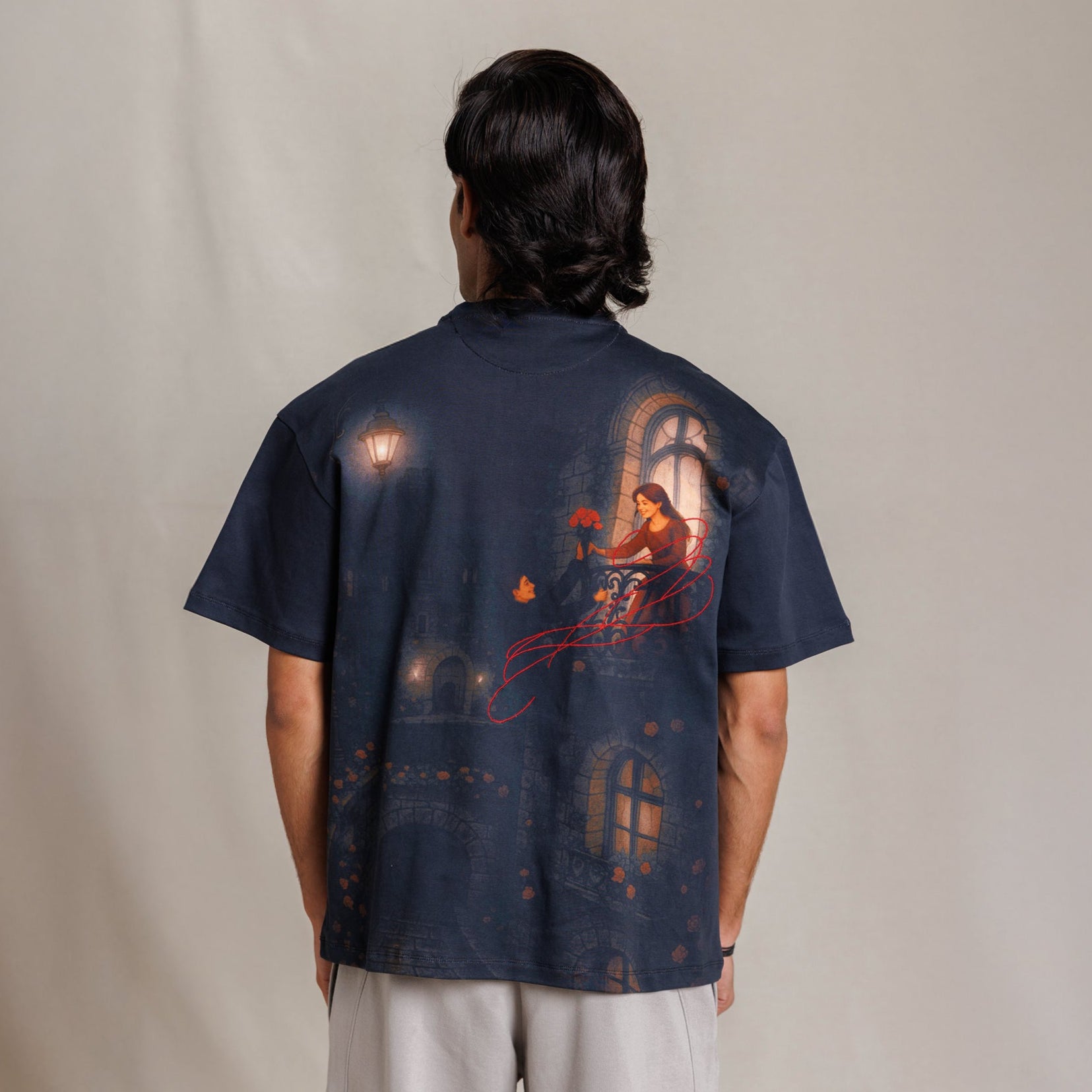 Hidden Thread - Charcoal Oversized T Shirt