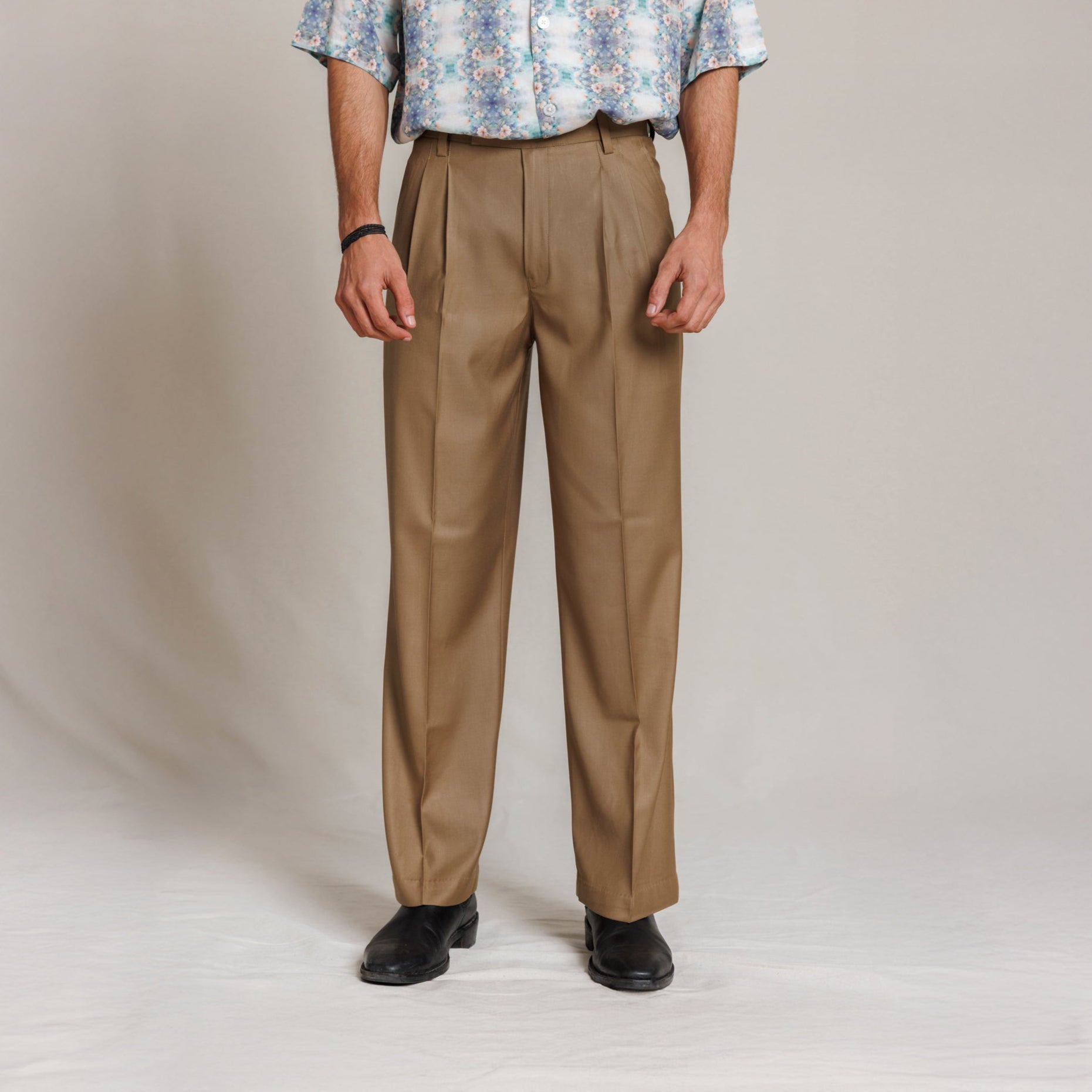 Terra Firma - Khaki Loose Bootcut Trouser