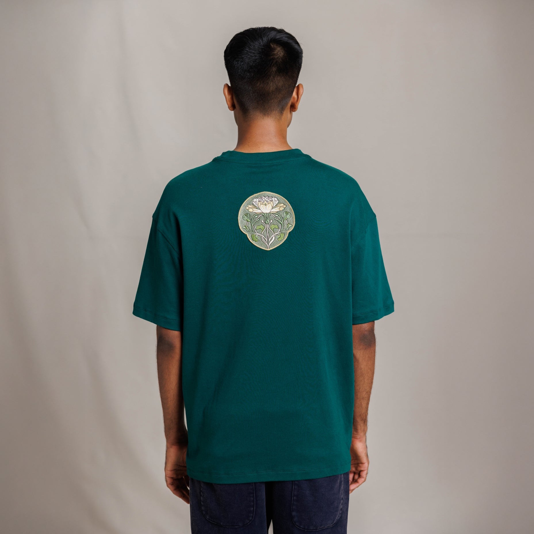 Serenity's Blossom - Green Oversized T shirt