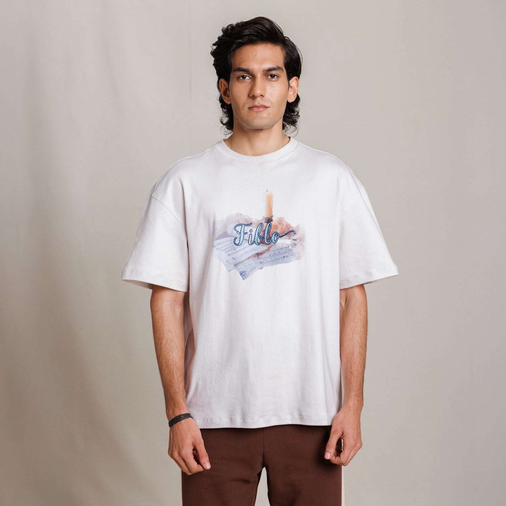 Ardent Vow - Off White Oversized T Shirt